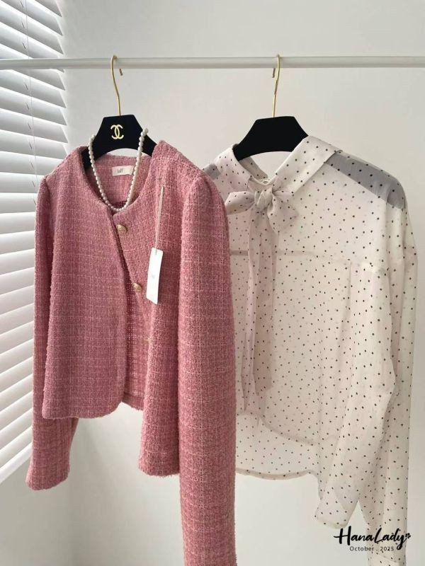 WTA75 後綁帶點點紗雪紡衫 