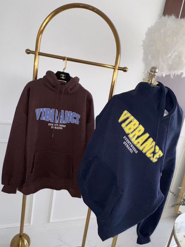 WQA18 立體毛呢字母內刷絨帽T 