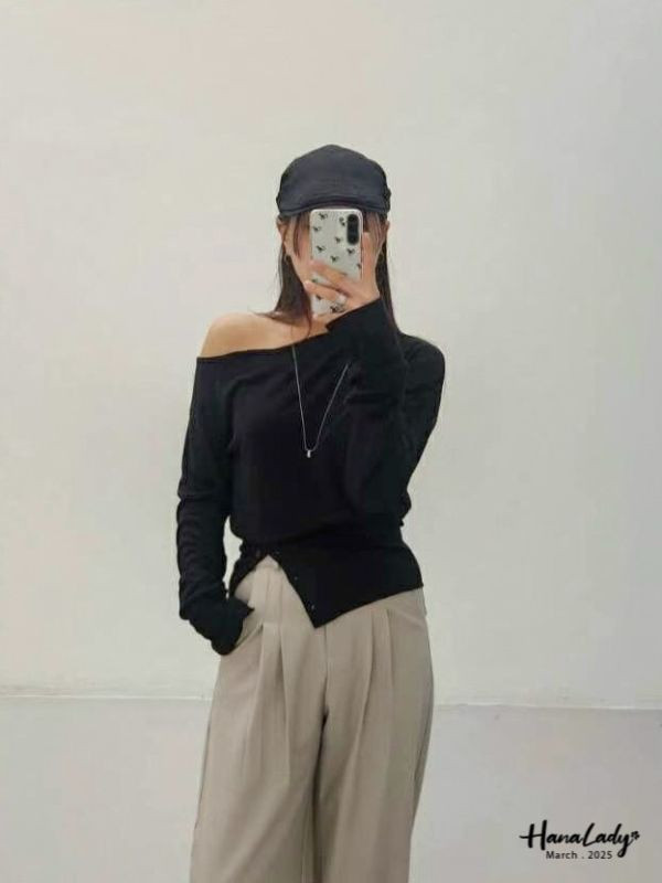 WSA42 斜領下開岔設計上衣 