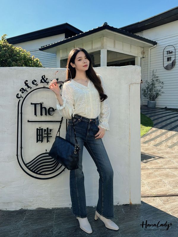 WJB44 有點太美毛料蕾絲上衣 