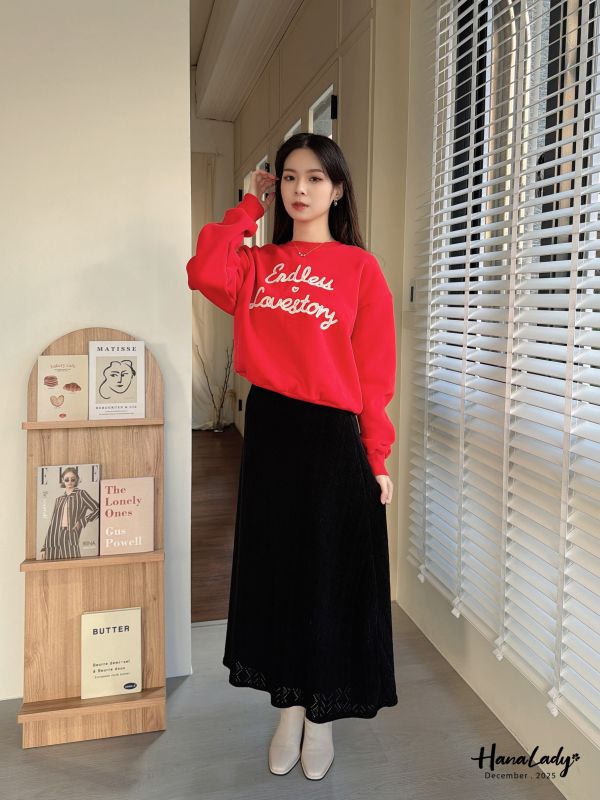 WQB09 立體刺繡愛心內刷毛T 