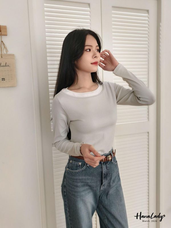 LSA34 柔軟親膚配色上衣 