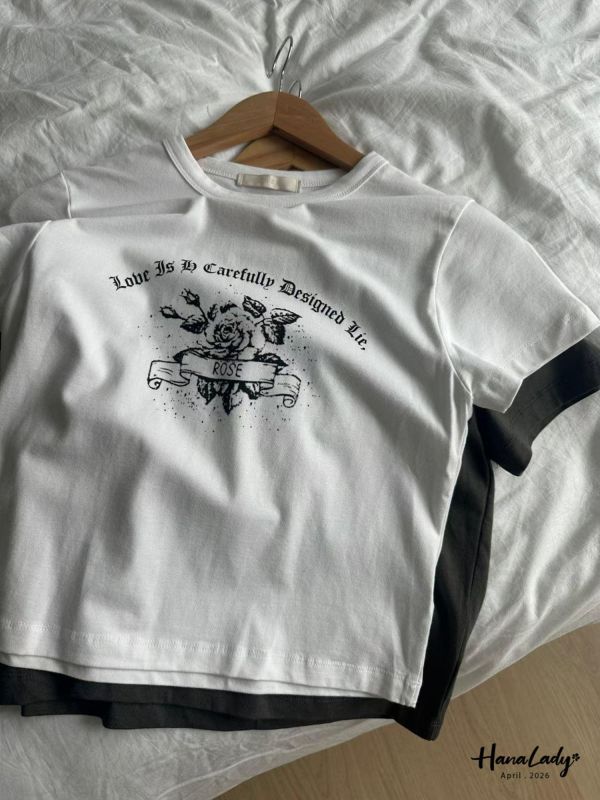 LFB10 玫瑰印花字母T 