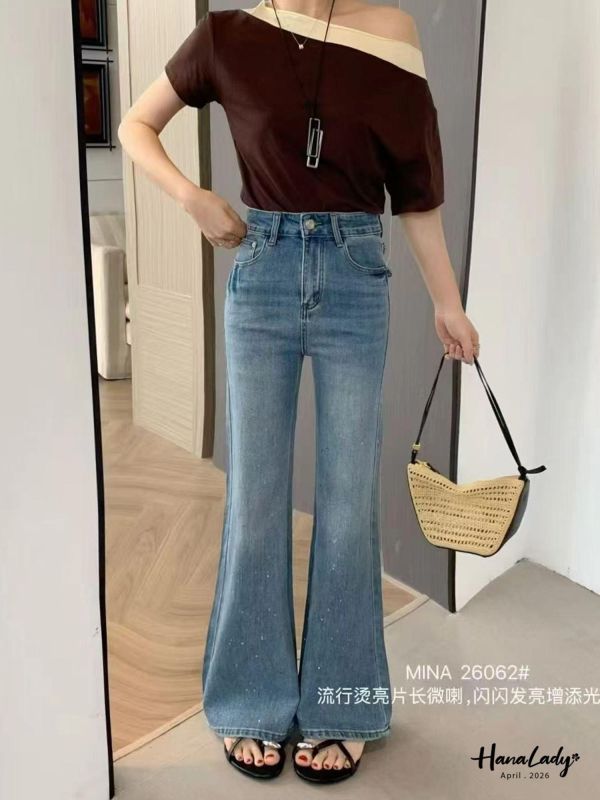 LFB18 廣州選品極細亮片喇叭褲 