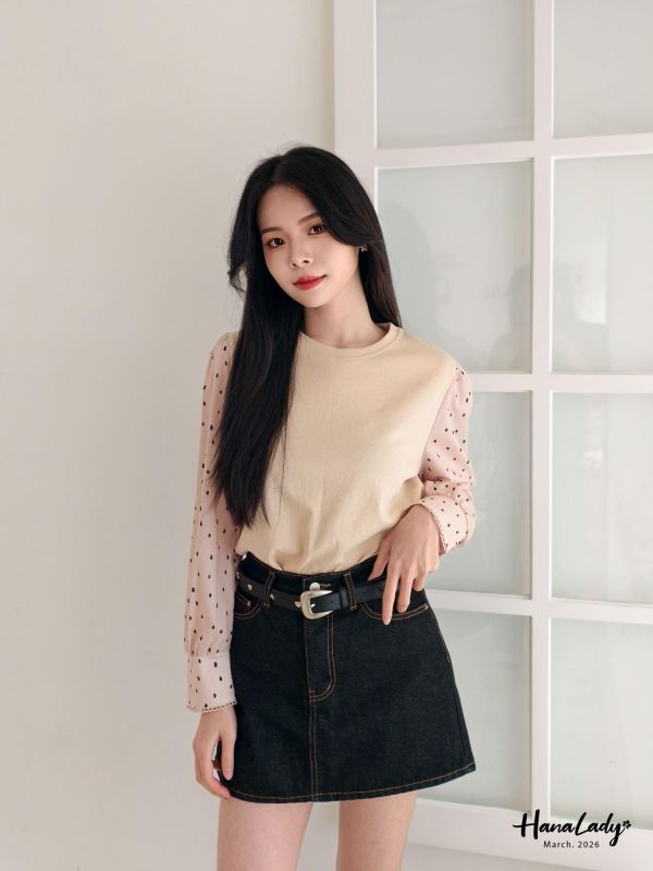 LSA51 顯瘦深藍色A字丹寧褲裙 