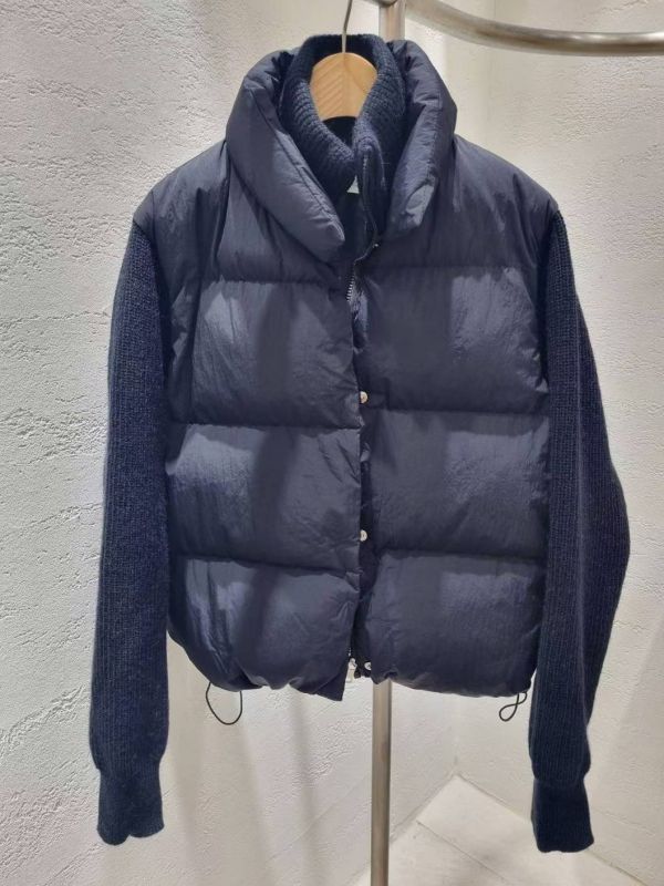 WQA95 雙層領針織拼接鋪棉外 