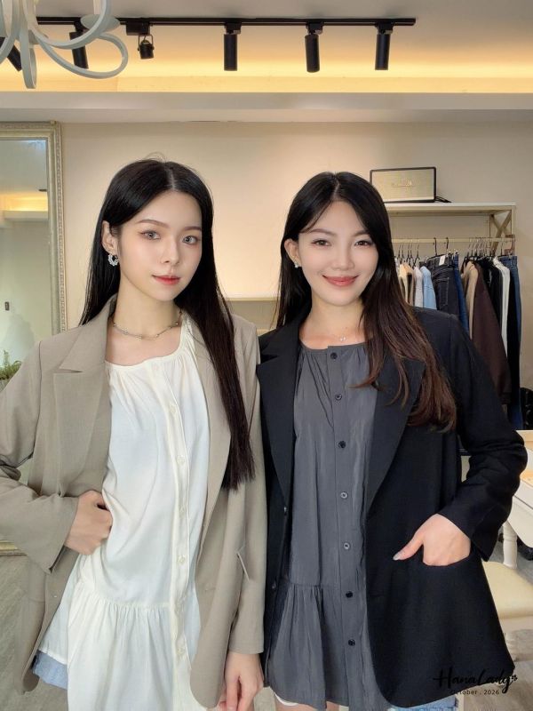 LTA21 美背開岔設計翻領西外 
