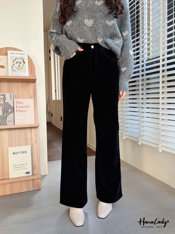 WQB14 必收最愛天鵝絨直筒褲 