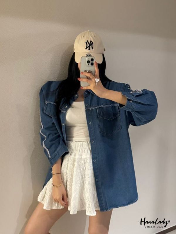 WTB26 休閒鬚邊單寧外 