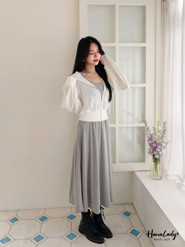 LSA21 簡約立體感長裙套裝 