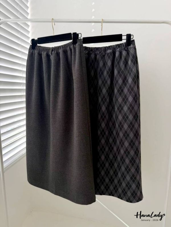 LEA40 精緻口帶設計前開衩長裙 