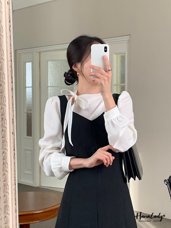 WJA99 顯瘦V領收腰綁帶長洋 