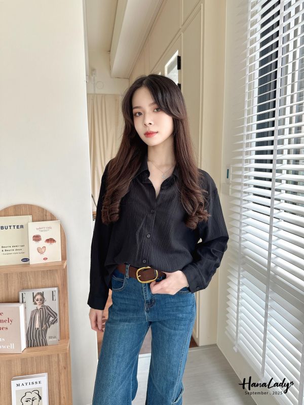 WKA17 必收交叉美背排釦衫 