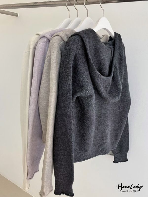 WJA05 兩件式抽繩木紋釦針織衫 