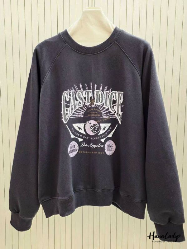 WJA23 美式印花造型大學T 