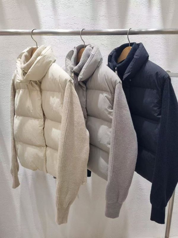 WQA95 雙層領針織拼接鋪棉外 