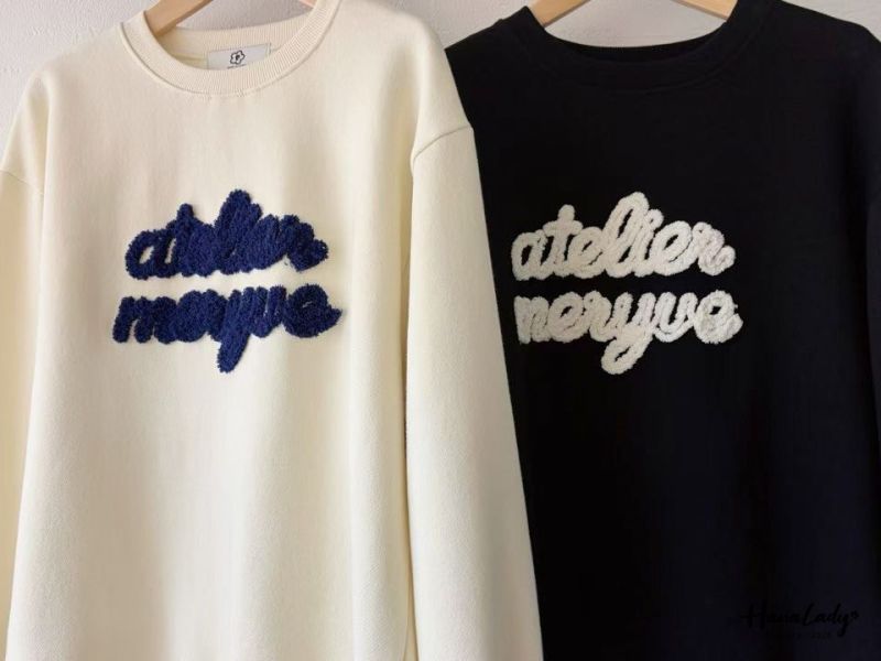 LEA83 可愛Q毛字母內刷毛T 