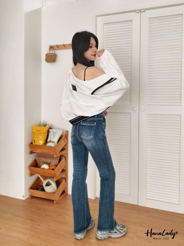 LSA54 極致修身小喇吧丹寧褲 