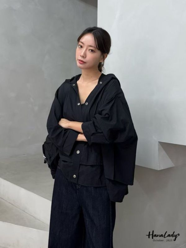 WTA25 寬版休閒防風連帽外套 