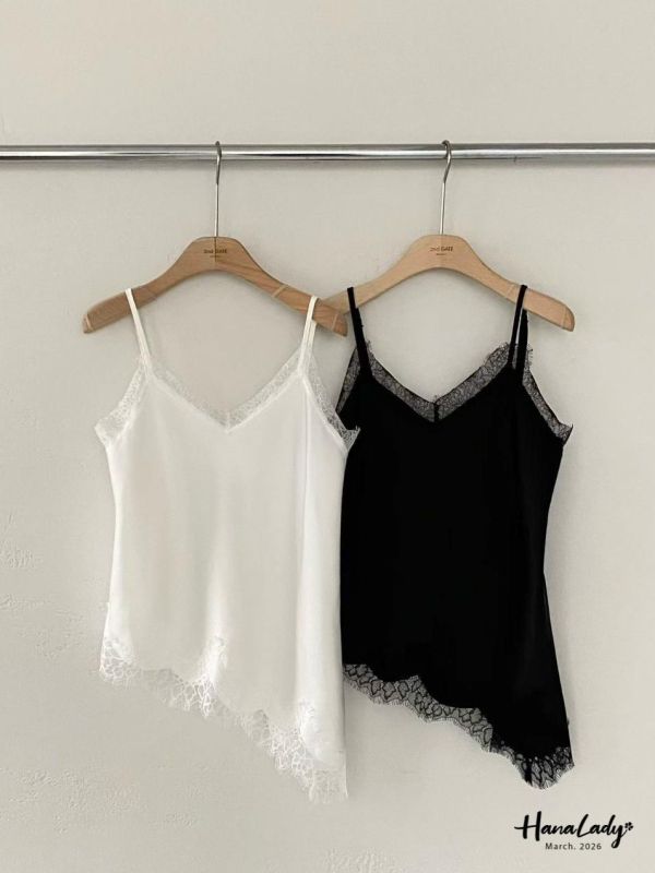 LSA62 高單蕾絲斜擺設計背心 