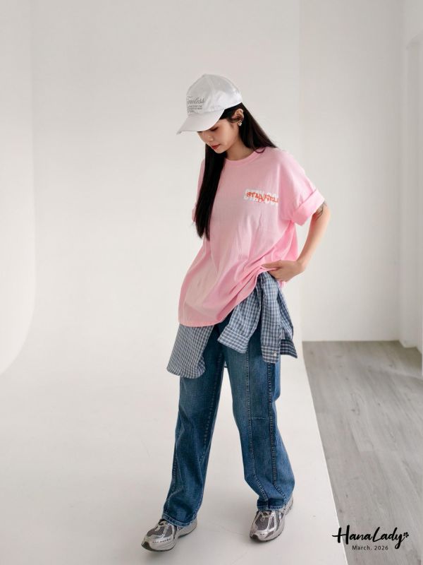 LSA55 壓線直筒休閒丹寧褲 