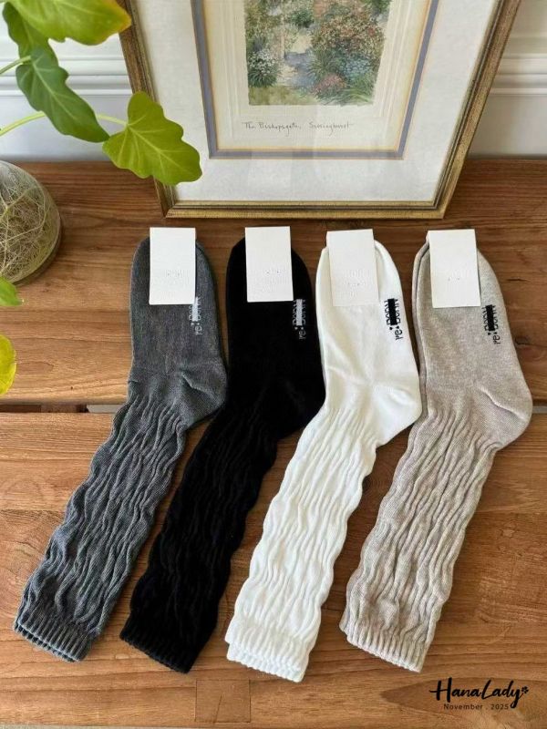 WJB32 可愛皺摺堆堆棉襪 