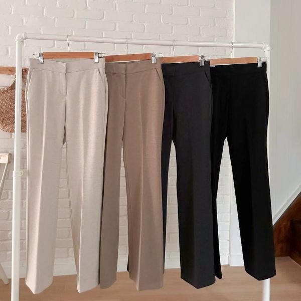 WQA55 暖呼呼毛料西裝喇叭褲 