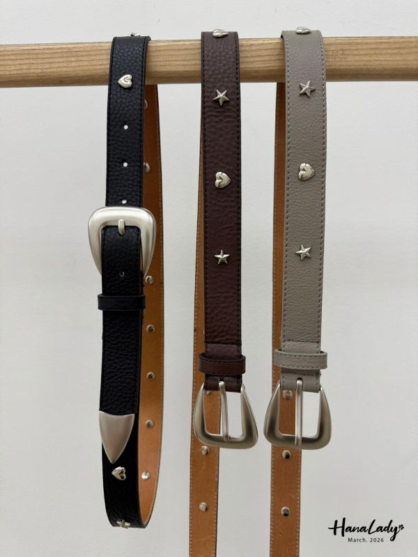 LSA64 牛皮鉚釘設計腰帶 