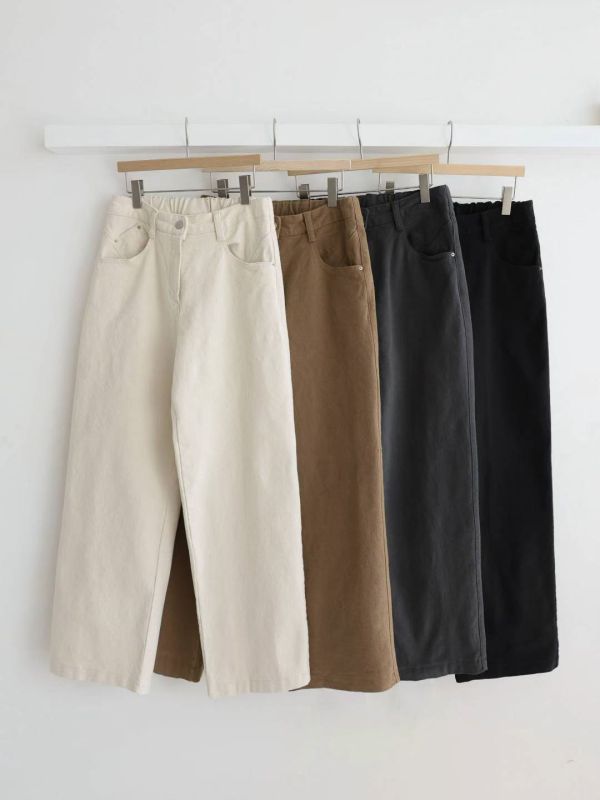 WQB66 挺版棉絨內磨毛直筒褲 