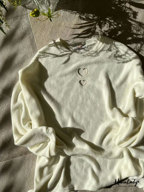 LEA15 簍空愛心OVERSIZE長版T 