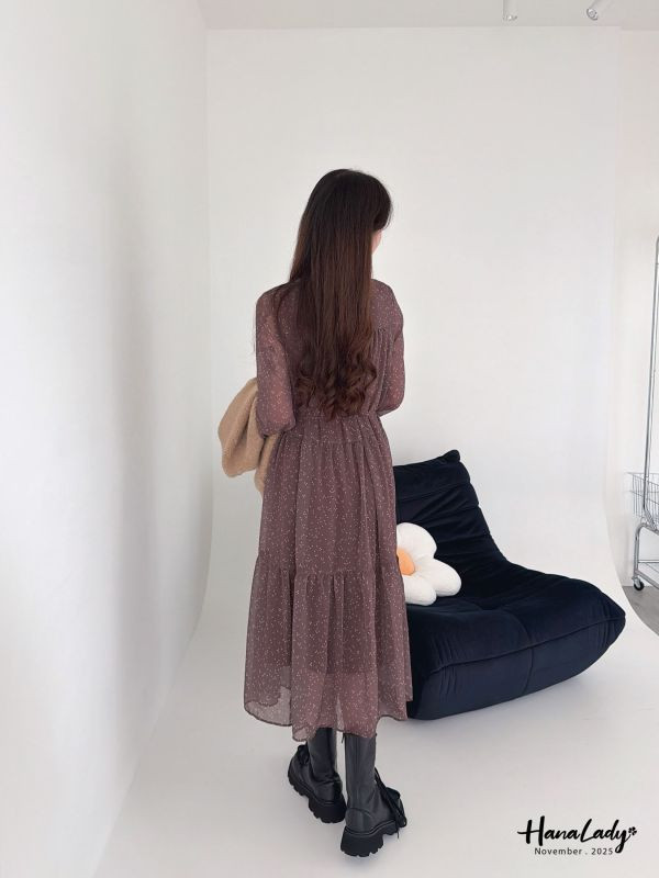 WJA95 復古波點層次長洋 