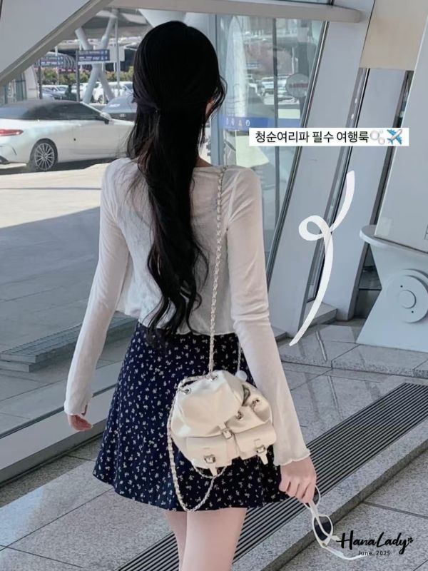 WLA01 兩件式收腰碎花短洋 