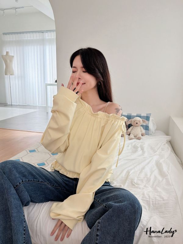 WJA49 親膚舒適造型抽繩上衣 