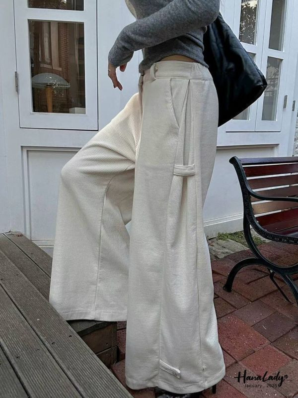 WEA74 來點不一樣的燈心絨長腿褲-現貨 