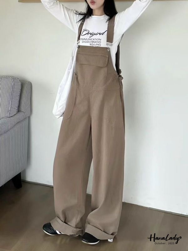 WTB32 親膚棉絨感吊帶褲 