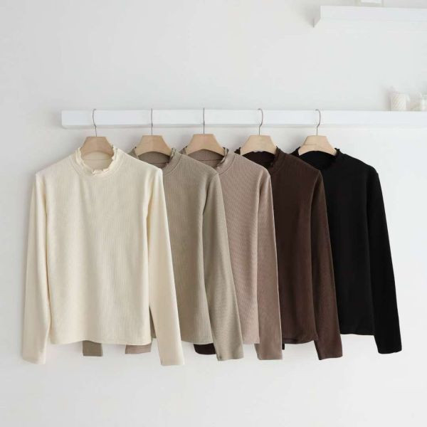 WQA43 層次QQ領磨毛針織上衣 