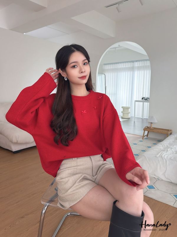 WJA31 超Q蝴蝶結針織上衣 