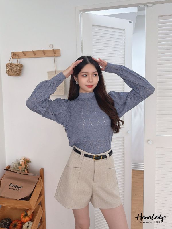 WJA65 必收款絕美布蕾絲立領上衣 