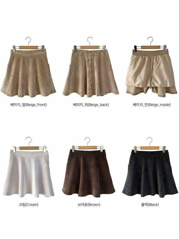 WQB01 斜紋絨布後鬆緊褲裙 