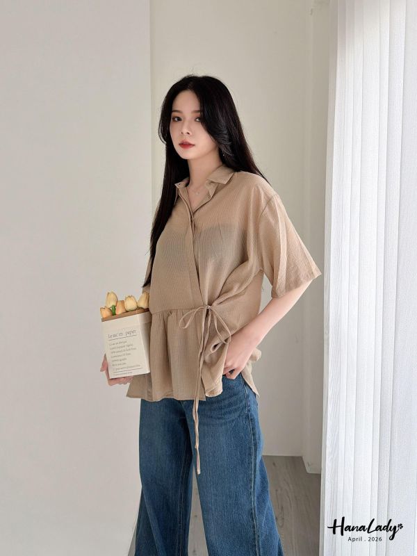 LFA51 好喜歡天絲料綁結設計上衣 