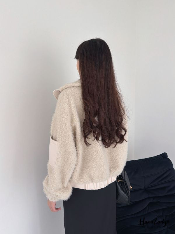 WJA42 冬天穿會超暖率性拼皮外 