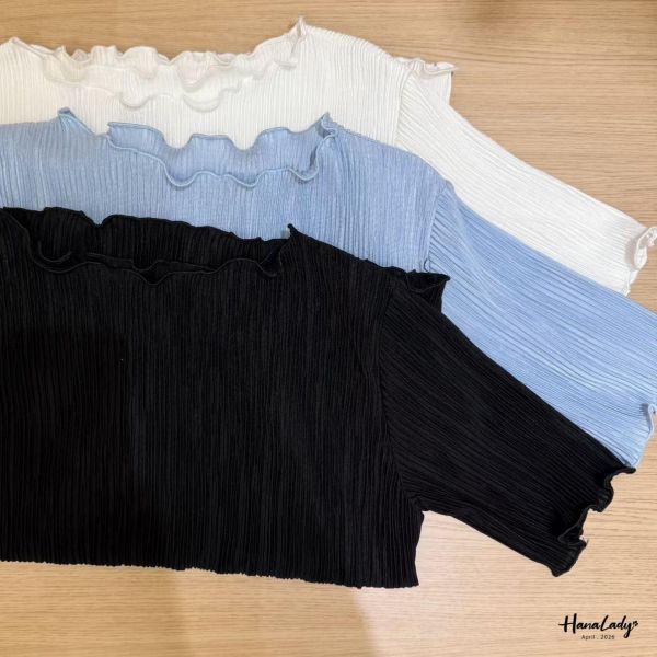 LFA91 簡約拷克邊坑條上衣 