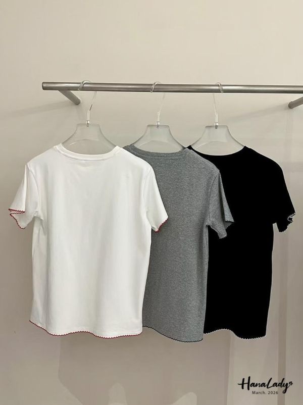 LSA17 小熊蝴蝶結QQ邊上衣 