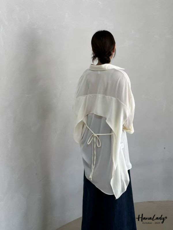 WTA24 浪漫必收款後綁帶雪紡衫 