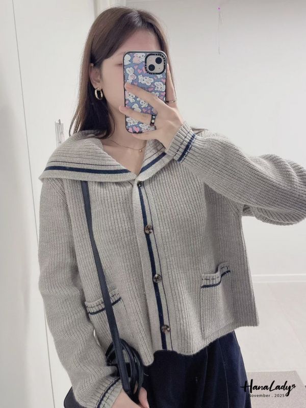 WJB13 日系海軍領琥珀釦上衣 