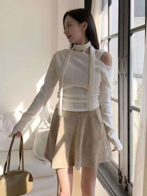 WQB01 斜紋絨布後鬆緊褲裙 