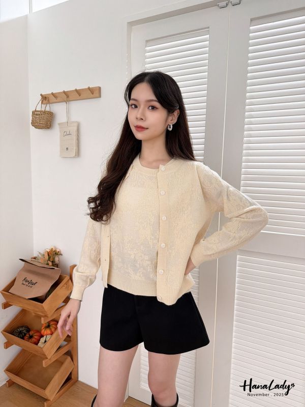 WJB12 低調細閃兩件式針織上衣 