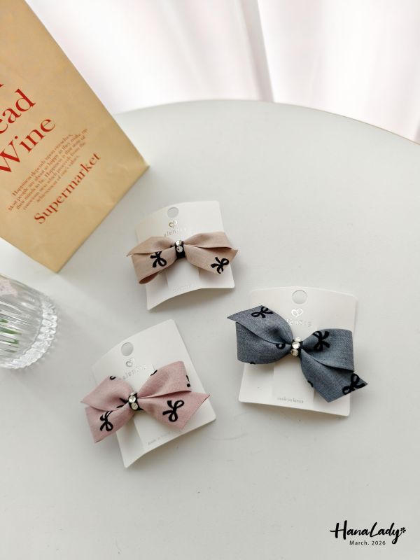 LSA73 水鑽蝴蝶結彈簧夾 