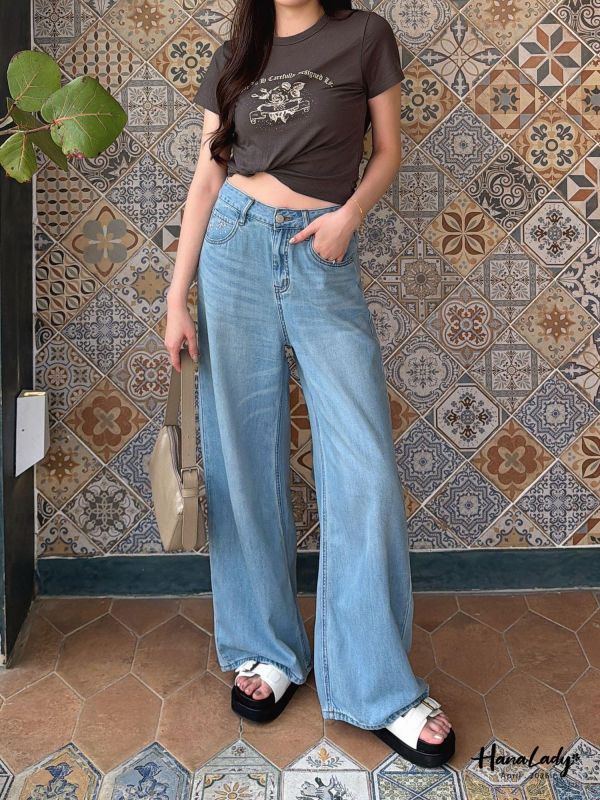 LFB19 廣州選品刺繡蝴蝶結涼感丹寧褲 