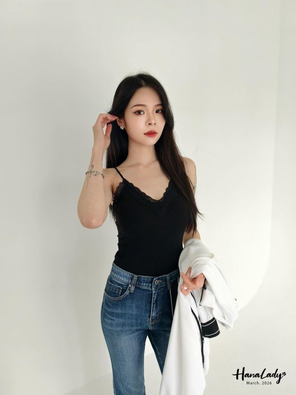 LSA45 蕾絲領滾邊BRATOP 